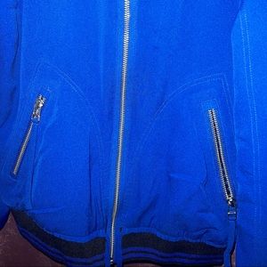 Blue zip up jacket